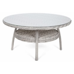Lauko baldų komplektas Bristol Round Elegant 150 cm Light Grey / Grey Melange 6+1