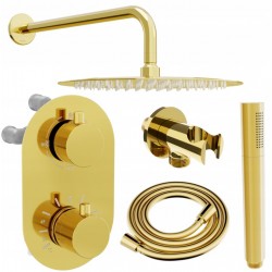 „Mexen Kai“ paslėptas termostatinis dušo komplektas, auksinis